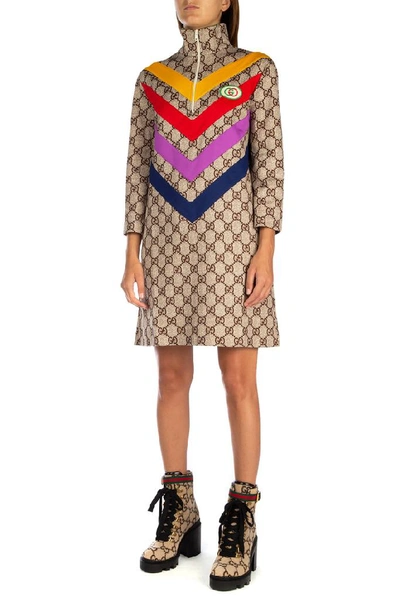 Shop Gucci Gg Supreme Dress In Multi