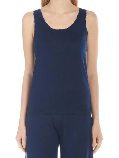 Shop Barrie Ribbed Tank Top In Blue
