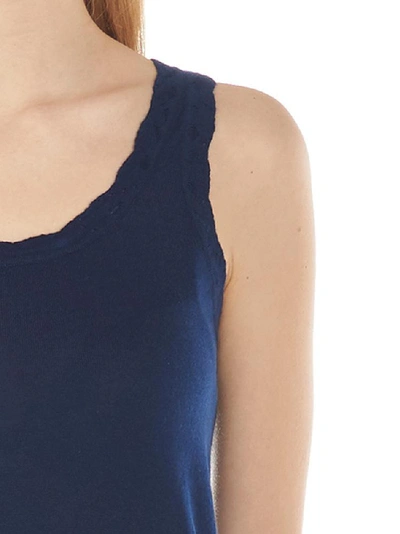 Shop Barrie Ribbed Tank Top In Blue