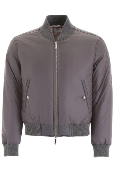 Shop Thom Browne Bomber Jacket In Grey
