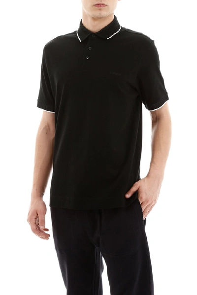 Shop Z Zegna Logo Motif Polo Shirt In Black