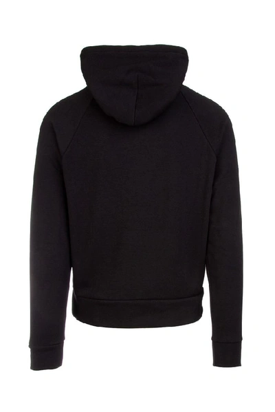 Shop Moncler Grenoble Embroidered Logo Hoodie In Black