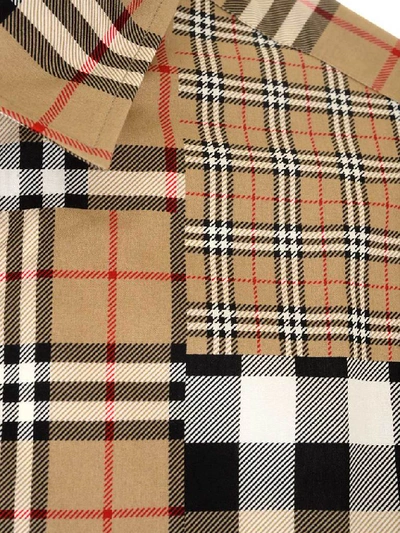 Shop Burberry Patchwork Checked Shirt In Multi