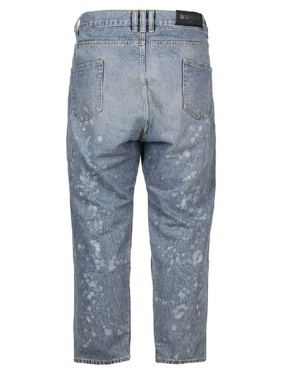 Shop Balmain Distressed Jeans In Blue