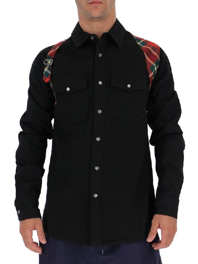 Shop Alexander Mcqueen Plaid Harness Panelled Shirt In Multi