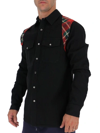 Shop Alexander Mcqueen Plaid Harness Panelled Shirt In Multi