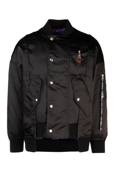 Shop Moncler Genius Moncler X Palm Angels Logo Bomber Jacket In Black