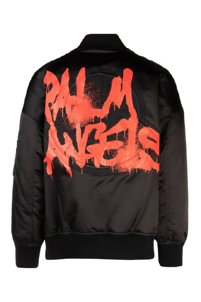 Shop Moncler Genius Moncler X Palm Angels Logo Bomber Jacket In Black