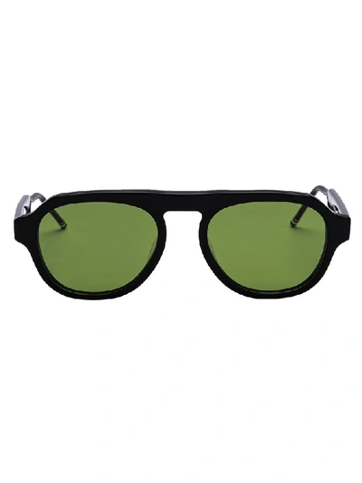 Shop Thom Browne Eyewear Aviator Frame Sunglasses In Metallic