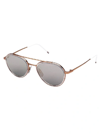 Shop Thom Browne Eyewear Aviator Sunglasses In Pink
