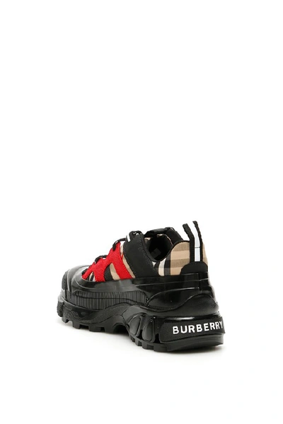 Shop Burberry Vintage Signature Print Chunky Arthur Sneakers In Multi