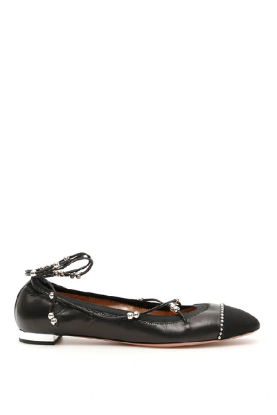 Shop Aquazzura Mystique Ballerina Flats In Black