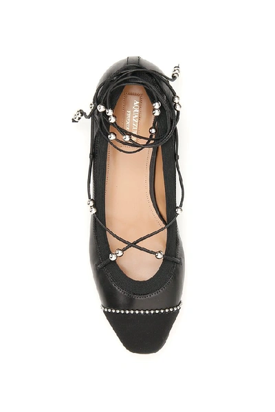 Shop Aquazzura Mystique Ballerina Flats In Black