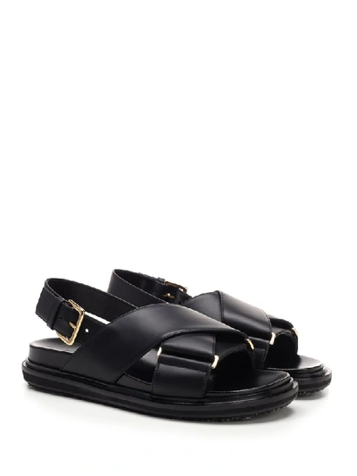 Shop Marni Fussbett Sandals In Black