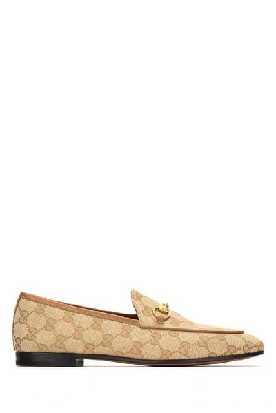Shop Gucci Gg Loafers In Beige