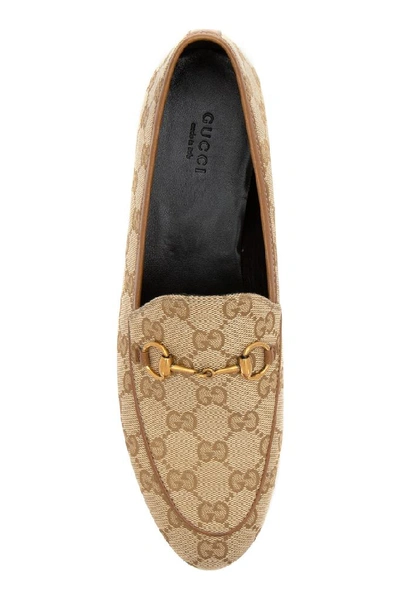 Shop Gucci Gg Loafers In Beige