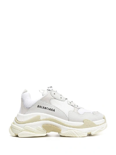 Shop Balenciaga Triple S Sneakers In White