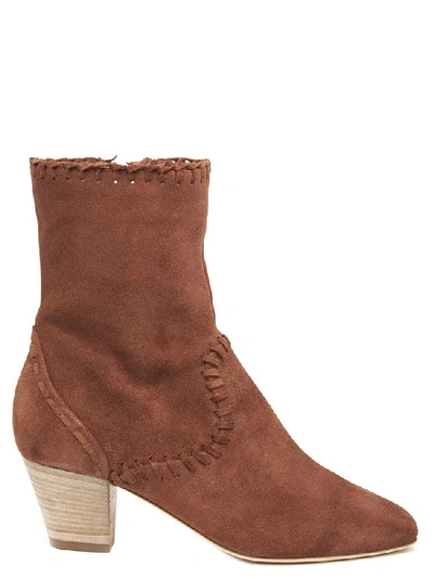 Shop Alberta Ferretti Chunky Ankle Boots In Beige