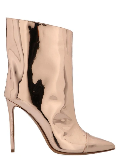 Shop Alexandre Vauthier Alex Mirror Effect Ankle Boots In Pink