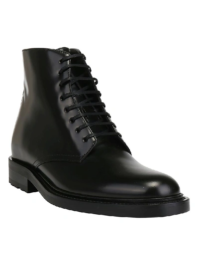 Shop Saint Laurent Lace-up Ankle Boots In Black