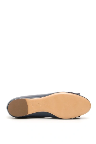 Shop Ferragamo Salvatore  Vara Ballerina Flats In Navy