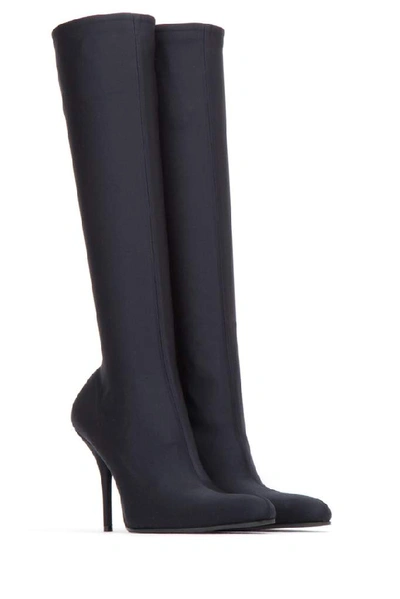 Shop Balenciaga Heeled Stretch Fabric Boots In Black