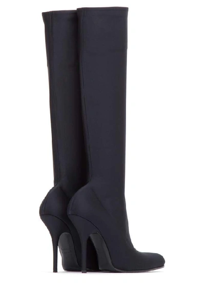 Shop Balenciaga Heeled Stretch Fabric Boots In Black