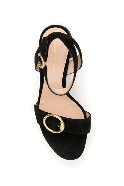 Shop Gianvito Rossi Ankle Strap Block Heeled Suede Sandals In Black