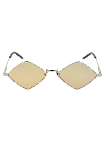Shop Saint Laurent Eyewear Diamond Shape Sunglasses In Silver