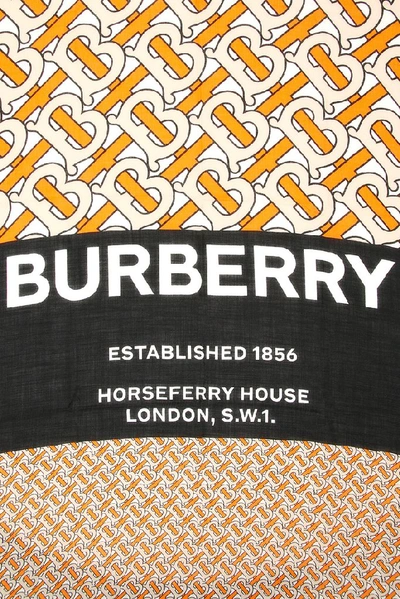 Shop Burberry Monogram Print Large Square Scarf In Multi