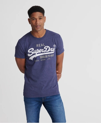 Shop Superdry Vintage Logo Heat Sealed T-shirt In Blue