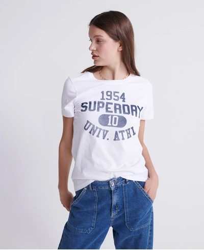 Shop Superdry Classic Varsity T-shirt In White