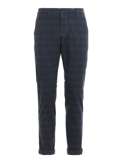 Shop Dondup Gaubert Check Print Trousers In Grey