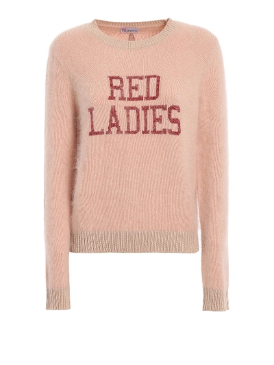 Shop Red Valentino Red Ladies Crew Neck Sweater In Pink