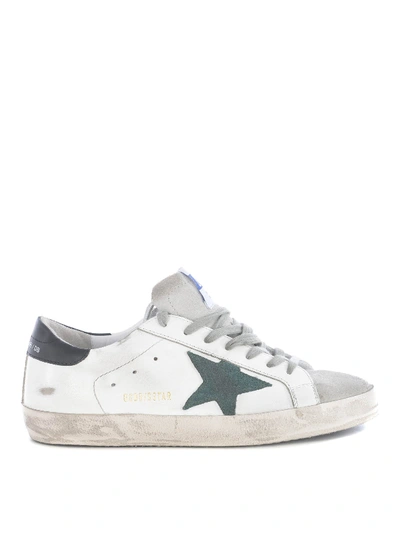 Shop Golden Goose Superstar Used Effect Leather Sneakers In White