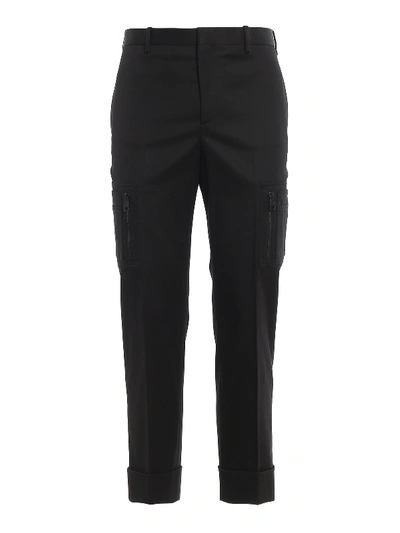 Shop Neil Barrett Cargo Pocket Straight-leg Trousers In Black