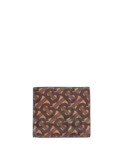 Shop Burberry Hologram Print Bifold Wallet In Beige