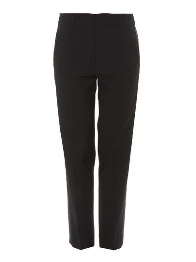 Shop Red Valentino Wool Blend Cigarette Trousers In Black