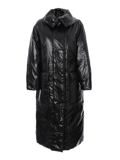 Shop Givenchy Back Logo Oversized Padded Coat In Black