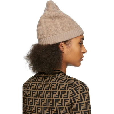 Shop Fendi Beige Forever  Beanie In F0qb9 Beige