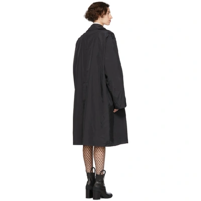 Shop Random Identities Black Satin Overcoat