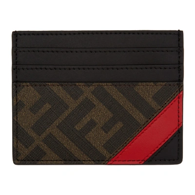 Shop Fendi Black And Red Forever  Card Holder In F19p9 Blkrd