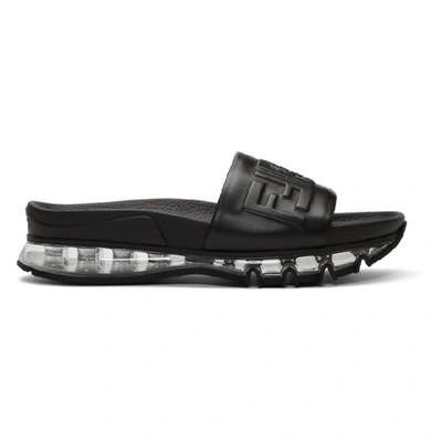 Shop Fendi Black Logo Winner Slides