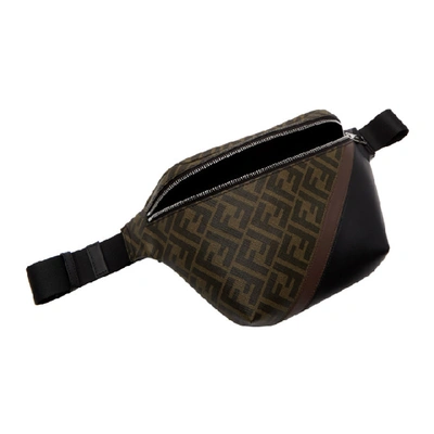 Shop Fendi Black And Brown Forever  Belt Pouch In F199b Blkto