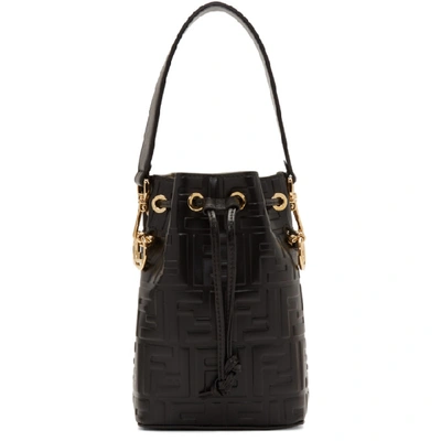 Shop Fendi Black Mini Forever  Mon Tresor Bucket Bag In F0kur Black