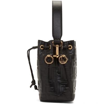 Shop Fendi Black Mini Forever  Mon Tresor Bucket Bag In F0kur Black