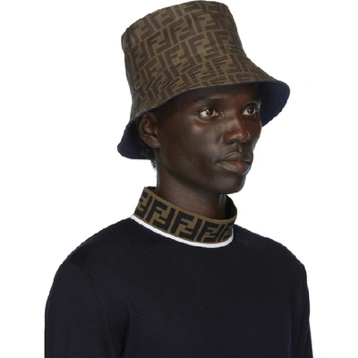 Shop Fendi Reversible Blue Forever  Bucket Hat In F17gk Blue