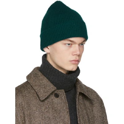 Shop Harmony Green Wool Wayne Beanie In 023 Green