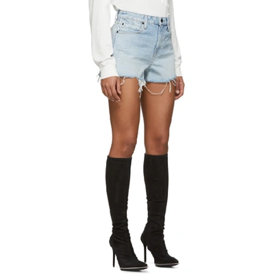 Shop Alexander Wang Blue Denim Bite Shorts In 108 Bleach