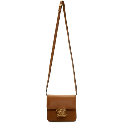 Shop Fendi Brown Small Karligraphy Bag In F196c Cogna